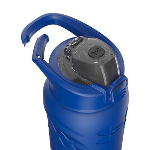 Under Armour 24Oz Stainless Steel Water Bottle, Insulated, Carabiner Easy Carry Hook, Leak Proof, Kids & Adults, All Sports, Gym - color: Solid Royal