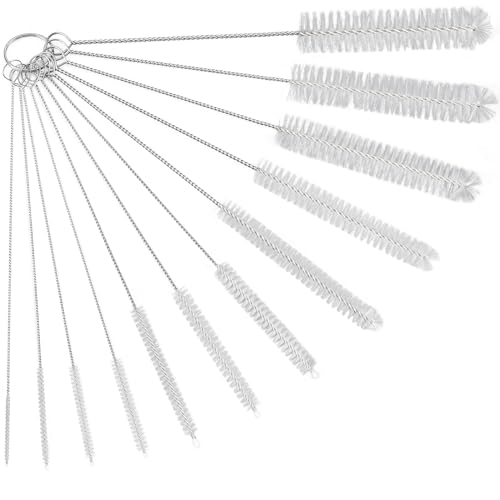 Ixiaoyoo 12 Pcs Bottle Cleaner Brushes Set, 11.8 Inch Nylon Cleaning Brush - color: 11.8 Inch White