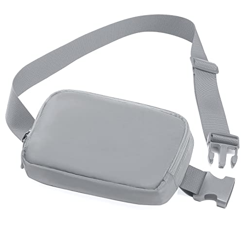 Amazerbst Belt Bag, Fanny Pack, Everywhere Belt Bag,40 Inch Adjustable Strap,for Women and Men,Waterproof - color: Grey