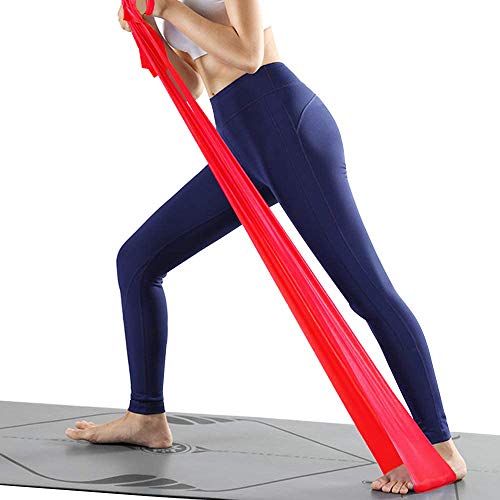 Long Resistance Bands for Working Out, Physical Therapy, Yoga & Pilates - color: Red