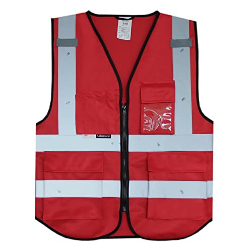 Salzmann Safety Vest | Hi Vis Reflective Vest | US ANSI/ISEA 107 - color: Red, size: X-Large