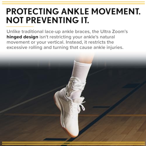 Ultra Zoom Hinged Sports Ankle Brace – Sprained Ankle Recovery & Prevention - color: White, size: Large/X-Large