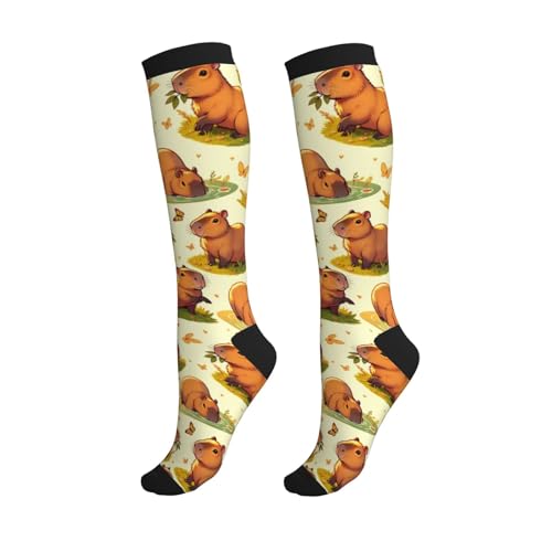 Compression Socks Circulation 15-20 Mmhg Knee High - color: Capybaras