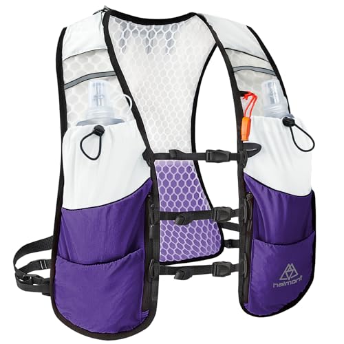 Haimont 5L Trail Running Hydration Vest with Soft Flasks - color: Purple, size: Medium