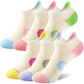 CS CELERSPORT 6 Pack Women's Ankle Running Socks Cushioned Low Cut Tab Athletic Socks - color: Cream Pastel, size: Small