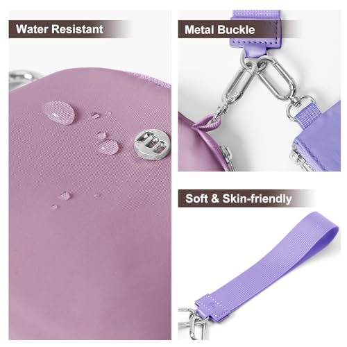 Keychain Wallet Mini Zip Around Wristlet Wallets for Women Detachable Dual Pouch Wristlet Portable Coin Purse Small Wallets - color: Violet+Purple