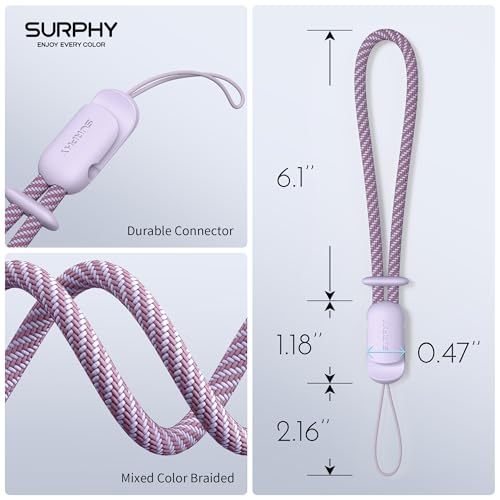 SURPHY 2 Pack Phone Lanyard, Phone Wrist Strap for Case, Camera Wrist Strap - color: Lilac & Gray