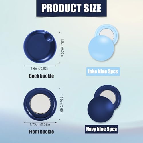 BOXOB 10 Pairs Magnetic Race Bib Clips (Navy Blue & Lake Blue) - color: Navy blue+lake blue