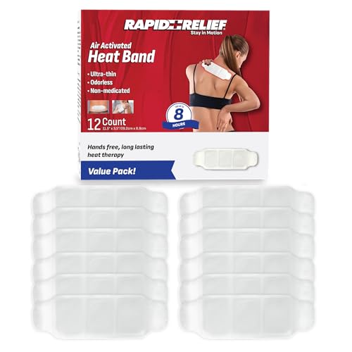 Rapid Relief Air-Activated Heat Bands for Neck and Shoulder, 12 Count - size: 12 Count