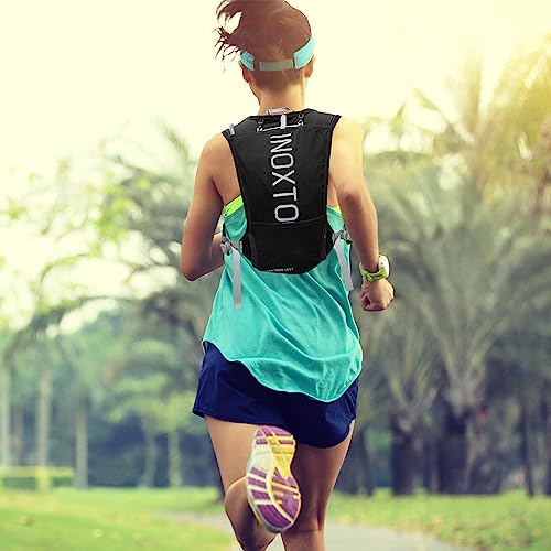 INOXTO Running Hydration Vest Backpack,Lightweight Insulated Pack with 1.5L Water Bladder Bag Daypack for Hiking Trail Running Cycling Race Marathon for Women Men - color: Black white