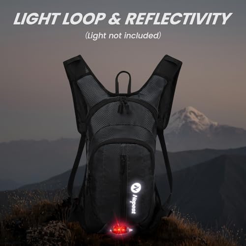 Nepest Hydration Pack Backpack with 2L Water Bladder Reflective Lightweight - color: Black