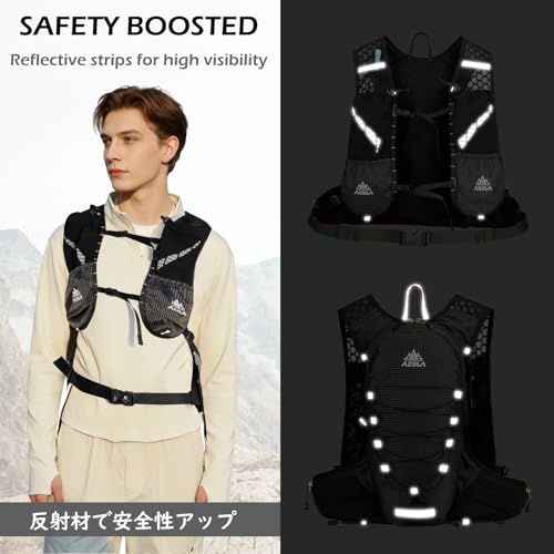 TRIWONDER Hydration Vest Running Backpack for Men & Women, Water Pack for Hiking, Camping, Climbing & Cycling, Lightweight Daypack - color: 05 Black - Vest Only