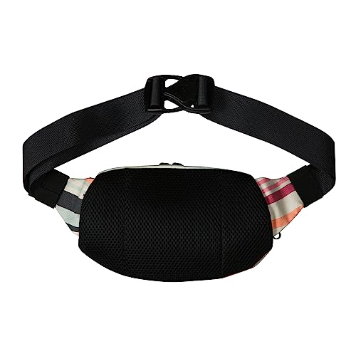 KAVU Canvas Spectator Belt Bag, Cotton Fanny Pack for Travel - color: Midsummer Stripe