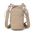 Water Bottle Holder with Strap, Crossbody Sling Bag for Walking Hiking - color: Khaki