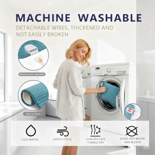 Large Heating Pad,20"x40" Extra Large Heating Pad for Back Pain Relief Electric Heating for Period Cramps Neck Shoulder Knee Pain Relief Moist/Dry Heat Auto Shut Off 9 Heat Setting Machine Washable - color: 24"x12" 8