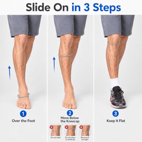 2-Pack Silicone Patella Straps, Stretch Knee Bands for Basketball & Running