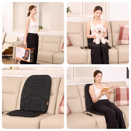 CARSHION 10 Vibrating Massage Nodes Back Massager Chair Pad for Pain Relief - color: Black-10vibration Motor