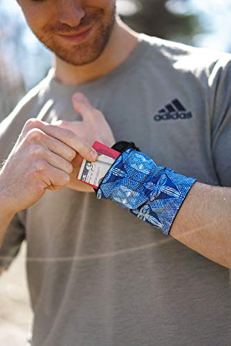 Travel Wrist Wallet Pouch With Zipper Pocket For Cash, Cards, Money. Made For Travel, Running, Walking & Hiking - Maui Blue/Black - color: Maui Blue / Black