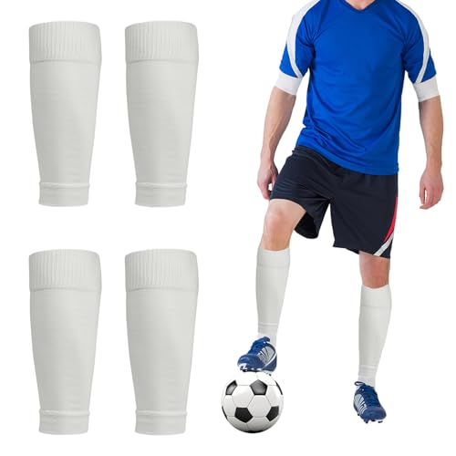 2 Pack Pro Soccer Leg Sleeves Socks/Compression for Calf - over the calf,ootball, baseball, basketball,rugby - color: White