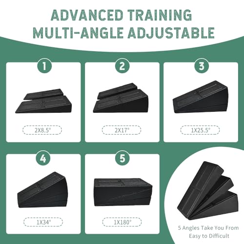 Foam Slant Board Squat Wedge, 3 Pcs Adjustable Calf & Foot Stretcher Set