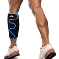 supregear Calf Support Brace, Adjustable Comfortable Compression Calf Wrap Sleeve for Muscle Swelling Hiking Training - color: Black + Blue