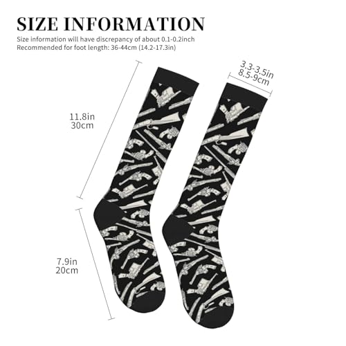 Compression Socks, Unisex 15-20 mmHg Knee High Support Socks - color: Gun