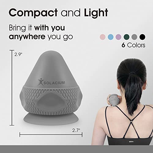 Solacium Mountable Massage Therapy Tool - Multi-Surface Suction Cup Wall Massage Tool for Sore Muscles, Myofascial Release, Stress Relief, Trigger Point and Deep Tissue Massage (Gray) - color: Gray