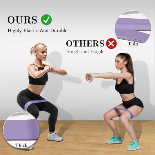 Resistance Bands for Working Out, 5 Levels Elastic Exercise Bands - color: Purple