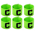 6 Pieces Elastic Soccer Captain Armband Adjustable Football Basketball Player Bands for Adult Youth - color: Green