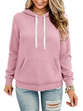Women Hoodies Pullover Casual Loose Fit Long Sleeve Sweatshirt with Pockets - color: A467 Pink, size: XX-Large
