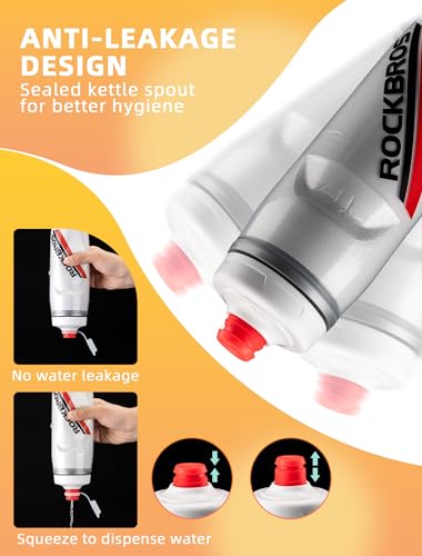 ROCKBROS Bike Water Bottle, 21oz Insulated Cycling Squeeze Bottle - color: Black