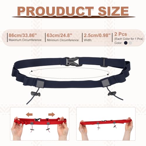 Bib Belt Race Belt Triathlon Number Holder 2Pc Light Gray/Navy Blue - color: Light Gray/Navy Blue
