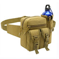 Outdoor Sports Waist Bag Cycling Waist Bag with Bottle Holder Tactic Waist Bag Tactical Fanny Pack for Cycling Running Hiking Fishing Climbing - color: khaki