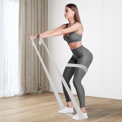 PROIRON Latex Resistance Bands Set 2-in-1, 6.6FT/4.9FT, for Pilates, Rehab - color: Gray/4.9FT+2FT/Heavy