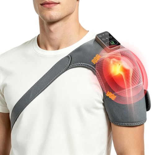 2-in-1 Shoulder knee Massager Pad for Pain Relief, 5 Heating & 3 Vibration