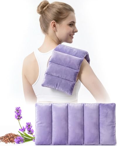 Small Microwave Heating Pad for Neck and Shoulder, Microwavable Versatile Cold/Heated Muscle Ache, Soothing Fatigue Wrap for Back Pain and More, Moist Heat Pad Warm Compress (Purple, 7" × 12") - color: Purple 7*12 Inch