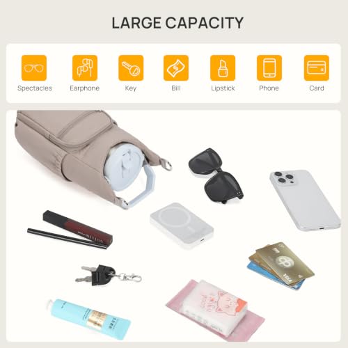 Telena Water Bottle Holder with Strap RFID Crossbody Bags for Women - color: Taupe