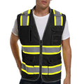 ArcRidge Reflective Safety Vest for Men and Women - High Visibility Construction Vest - Dual Tone Reflective Strips - color: Black, size: XX-Large