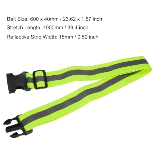 MECCANIXITY Reflective Belt Bands High Visibility Gear - color: Light Yellow, size: 24x1.6 Inch