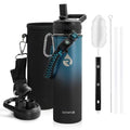 RAYMYLO Insulated Water Bottle 20 oz, Triple Wall Vacuum Stainless Steel - color: Indigo/Black, size: 20 Ounces