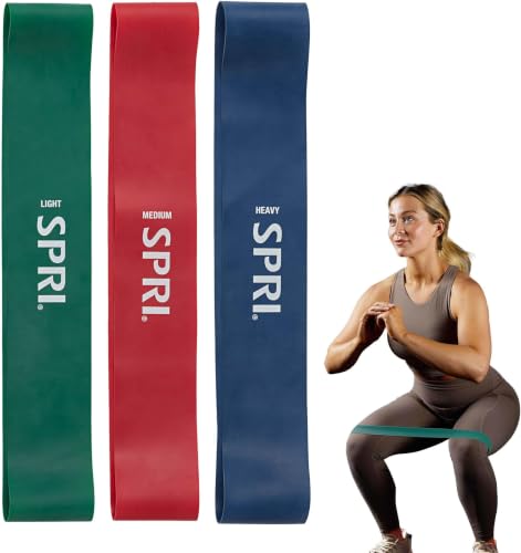 SPRI Mini Loop Bands Kit, Set of 3 - Light, Medium, Heavy Resistance Bands for Lower Body Workouts, Toning Muscles, and Exercise - size: (Pack of 36)