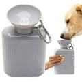 Springland 44oz Classic Portable Dog Water Bottle with Built-in Bowl, Gray - color: Gray, size: 44oz Growler