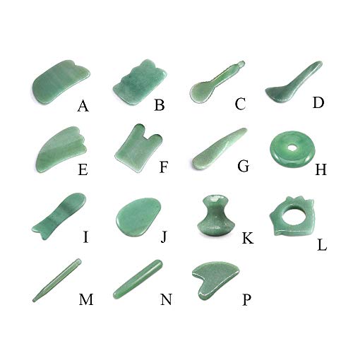 Gua Sha Facials Tools for Jaw Massage Tools Board Natural Jade Stone for SPA Acupuncture Therapy Trigger Point Treatment - style: P
