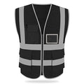 HYCOPROT High Visibility Mesh Safety Reflective Vest with Pockets and Zipper, Meets ANSI/ISEA Standards - color: Black, size: 3X-Large