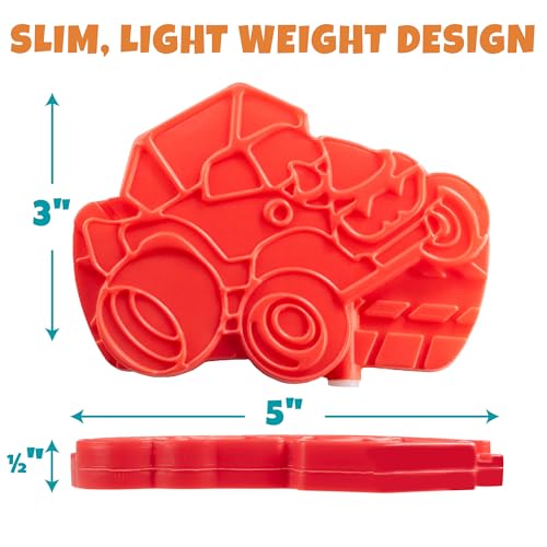 Kids Hard Ice Packs 3 Pack, Slim Reusable Freezer Packs for Lunch Boxes - color: Monster Truck Red
