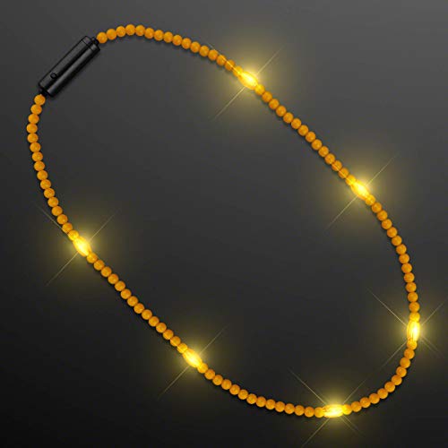 Yellow Beads Light Up Necklace with Steady LED Light