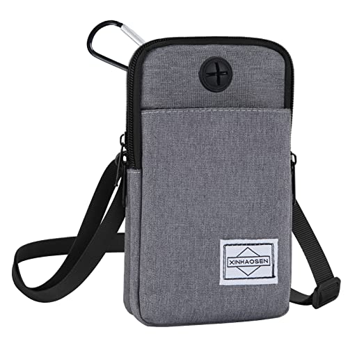 HOTEMIA Cell Phone Purse Waist Pack Bag Travel Crossbody Bag Wristband Sport Armband Wallet with Removable Shoulder Strap (Light Grey) - color: Light Grey