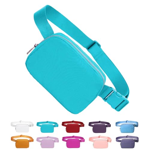 Tapp Collections Unisex Mini Crossbody Belt Bag with Adjustable Strap Small Waist Pouch for Workout Running Traveling Hiking - Aqua Blue, 8’’ x 2’’ x 5’’ - color: Aqua Blue
