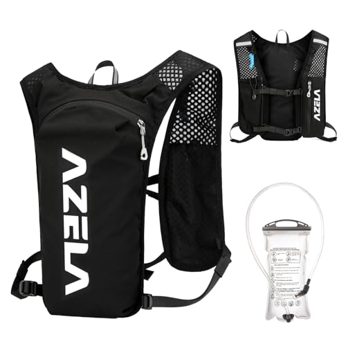 TRIWONDER Hydration Vest Running Backpack for Men & Women, Water Pack for Hiking, Camping, Climbing & Cycling, Lightweight Daypack - color: 04 Black - with 1.5L Water Bladder