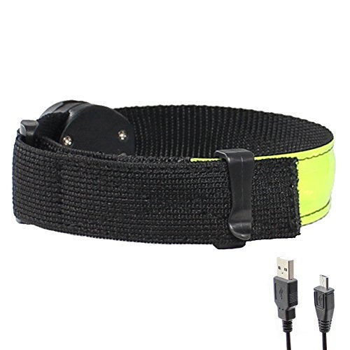 Reflective Running Gear LED Armband Rechargeable - color: Green